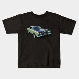 1969 Plymouth Roadrunner in light green Kids T-Shirt